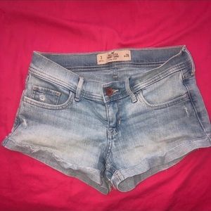 Medium wash jean shorts